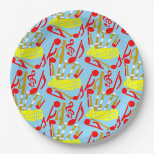 Assiettes En Carton Notes musicales de Bagpipes