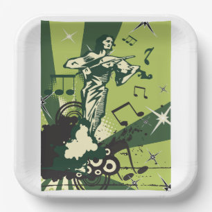 Assiettes En Carton Notes musicales du violon