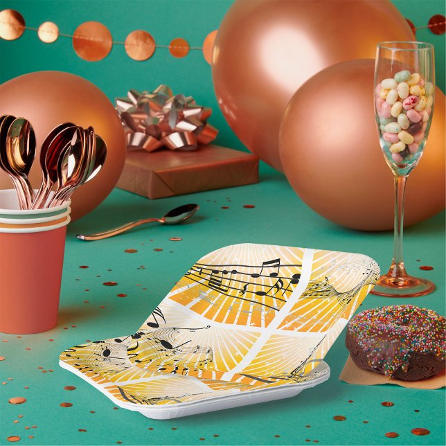 Assiettes En Carton Notes musicales multiples (Créateur téléchargé)