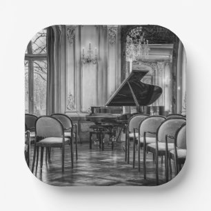 Assiettes En Carton Notes vides Photographie de musique noire et blanc