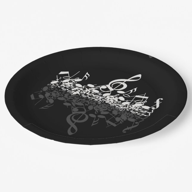 Assiettes En Carton Nothin' But Trek White Music Notes Plaques de papi (Angle)