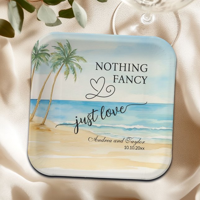 Assiettes En Carton Nothing Fancy Just Love Elegant Wedding (Créateur téléchargé)