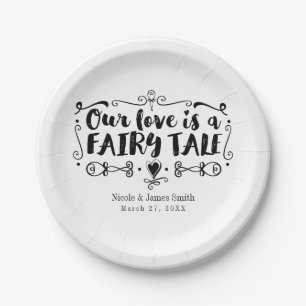 Assiettes En Carton NOTRE AMOUR EST UN CONTE DE FÉES Réception de mari