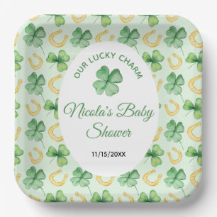 Assiettes En Carton Notre Charme Chanceux Baby Shower de la Saint-Patr