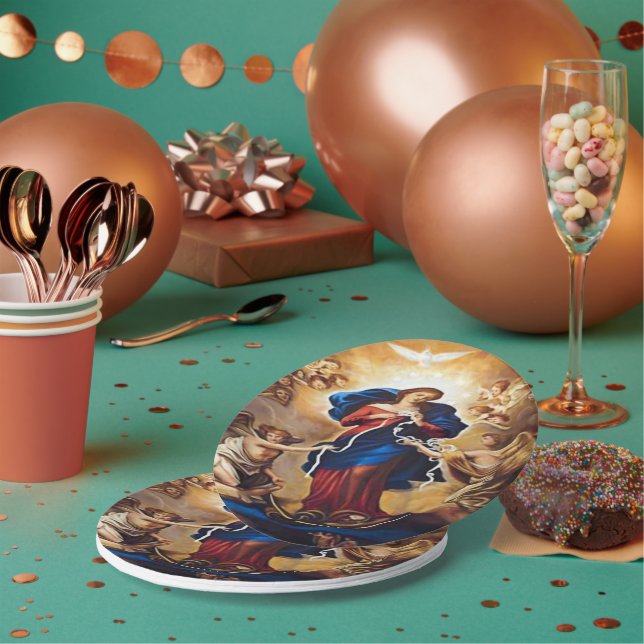 Assiettes En Carton Notre-Dame qui a des noeuds (Multi)