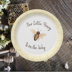Assiettes En Carton Notre petit Baby shower au miel