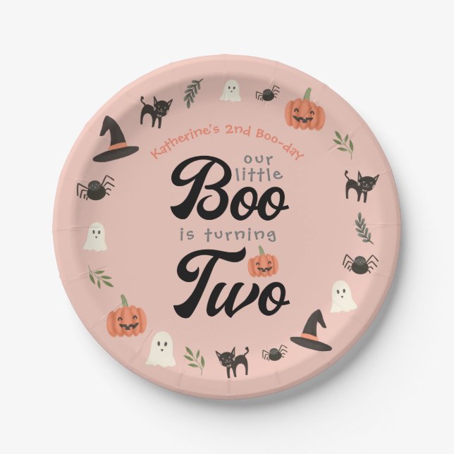 Assiettes En Carton Notre Petit Boo Turner Deux Halloween 2e Anniversa (Devant)