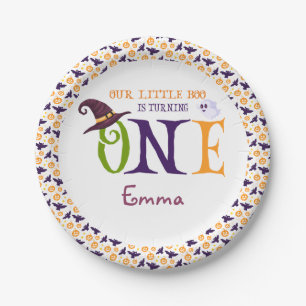 Assiettes En Carton Notre Petit Boo Turner Un, Halloween 1Er Anniversa
