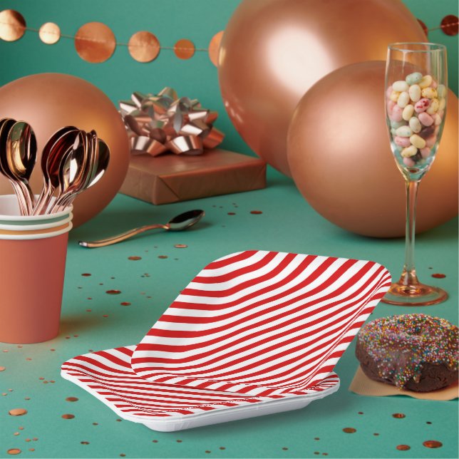 Assiettes En Carton Notre petit Carré d'anniversaire Firecracker (Multi)