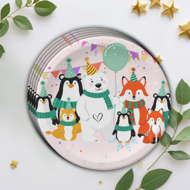Assiettes En Carton Notre Petit Petit Cub | Baby shower des animaux de (Créateur téléchargé)