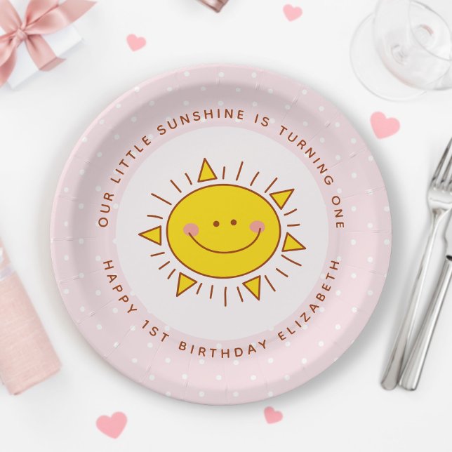 Assiettes En Carton Notre Petit Soleil tourne à l'Anniversaire d'une f (Créateur téléchargé)
