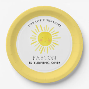 Assiettes En Carton Notre petit Sunshine Party fille 1er Anniversaire 