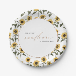 Assiettes En Carton Notre Petit Tournesol - Rustique Anniversaire d'au