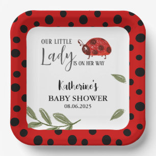 Assiettes En Carton Notre petite dame est en route pour baby shower fi