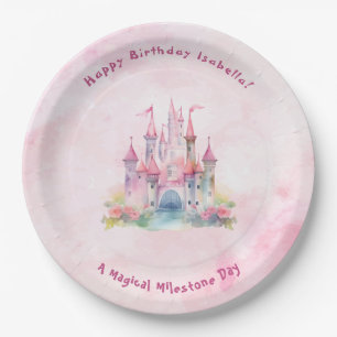 Assiettes En Carton Notre Princesse de Château fête son anniversaire