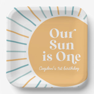 Assiettes En Carton Notre soleil est un Boho Sunshine anniversaire