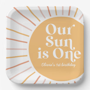 Assiettes En Carton Notre soleil est un Boho Sunshine anniversaire