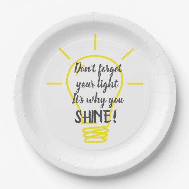 Assiettes En Carton N'oubliez pas votre lumière (Devant)