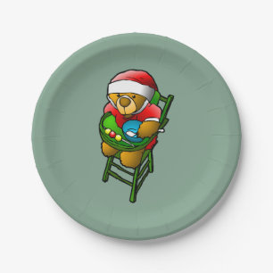 Assiettes En Carton Nounours en peluche de Noël