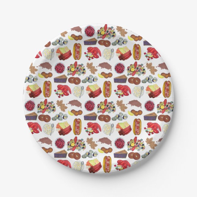 Assiettes En Carton Nourriture Côtière Nouvelle-Angleterre Amérique du (Devant)