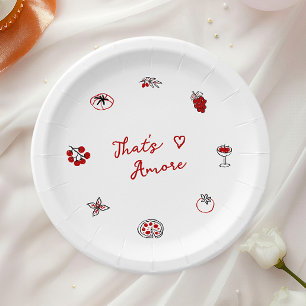 Assiettes En Carton Nourriture Italienne That's Amore Fête de Fiançail