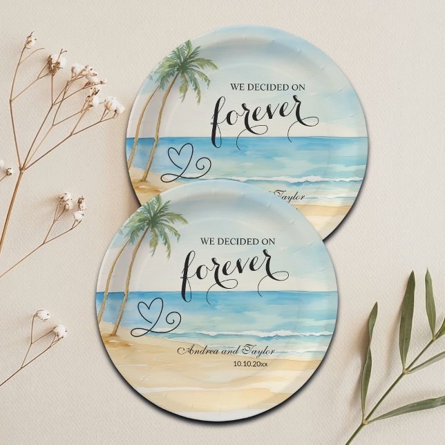 Assiettes En Carton Nous avons décidé sur Forever Elegant Wedding (Créateur téléchargé)