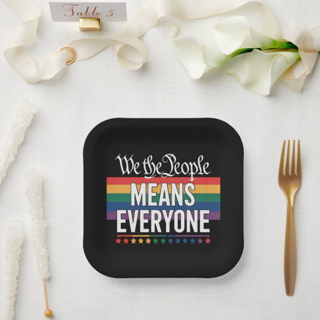 Assiettes En Carton Nous, le peuple signifie tout le monde Constitutio (Mariage)