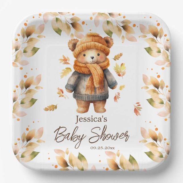 Assiettes En Carton Nous pouvons attendre le Baby shower (Recto)