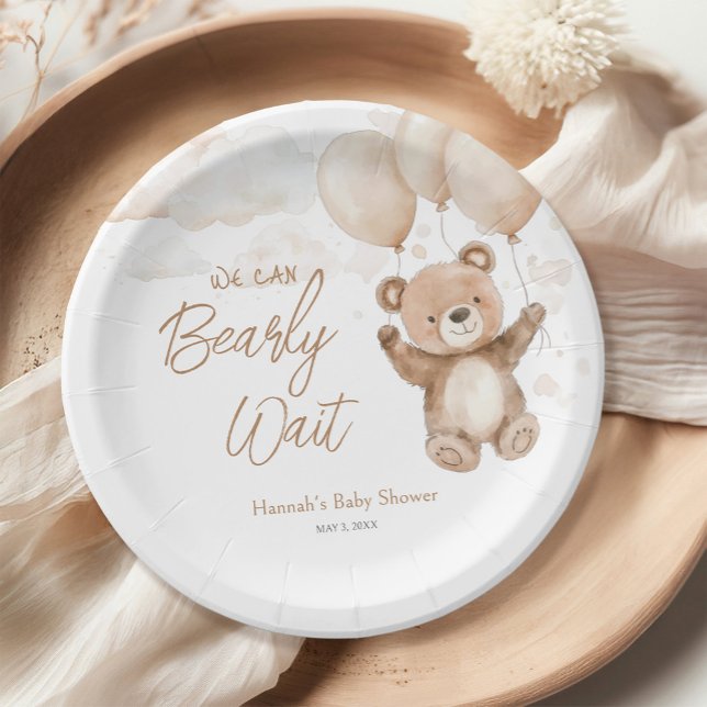 Assiettes En Carton Nous pouvons attendre le Baby shower (Créateur téléchargé)