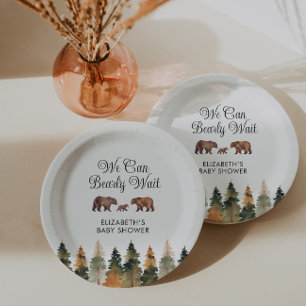 Assiettes En Carton Nous pouvons attendre le Baby shower d'automne
