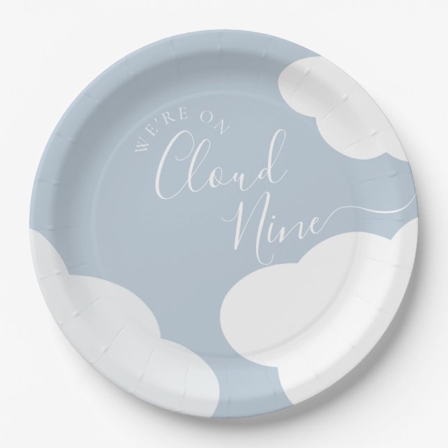 Assiettes En Carton Nous sommes sur la plaque papier de neuf nuages (Devant)
