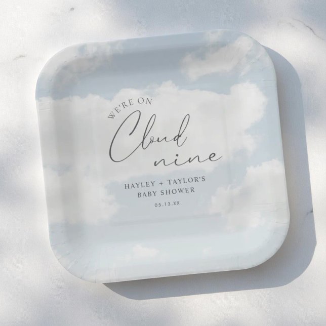 Assiettes En Carton Nous sommes sur le Baby shower Cloud 9 (Créateur téléchargé)