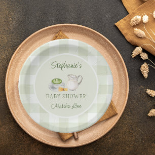 Assiettes En Carton Nous Vous Aimons Tellement Matcha Vert Gingham Bab