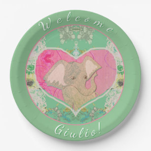 Assiettes En Carton Nouveau bébé avec plaque en papier éléphant