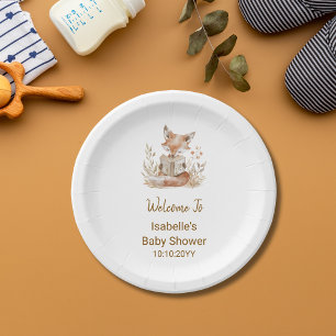 Assiettes En Carton Nouveau chapitre commence Fox Storybook Baby showe