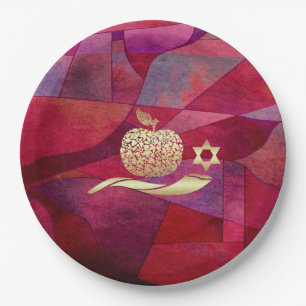 Assiettes En Carton Nouvel An juif   Plaques papier Rosh Hashanah