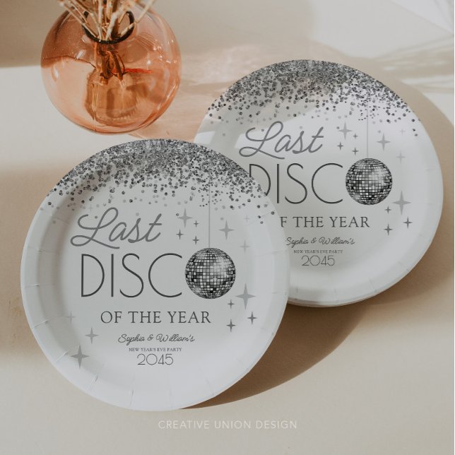 Assiettes En Carton Nouvel An Réveillé Disco Dernier de l'année Fête (Last Disco of the Year)