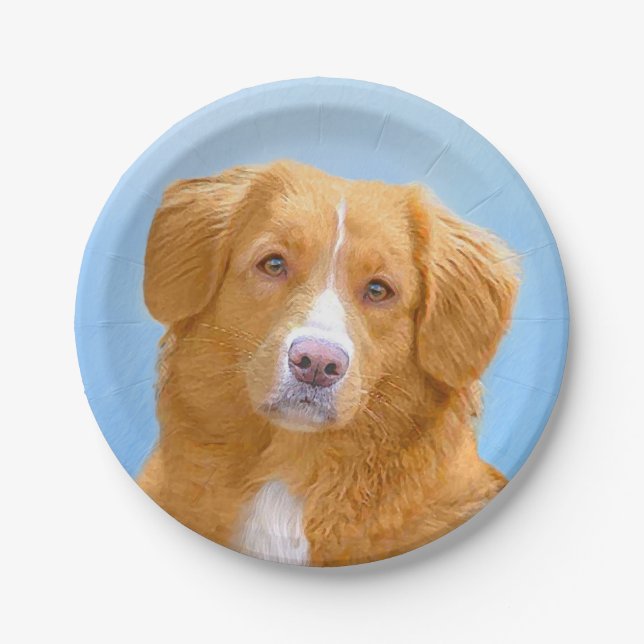 Assiettes En Carton Nouvelle-Écosse Peinture de chien pour l'essayeur  (Devant)