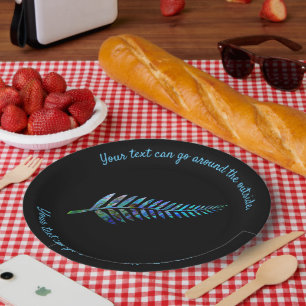 ASSIETTES EN CARTON NOUVELLE-ZÉLANDE PAUA FERN PERSONNALISABLE