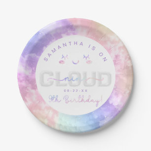 Assiettes En Carton Nuage Neuf Plaques Papier 9e Anniversaire - Pastel