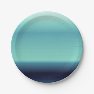 Assiettes En Carton Nuances fraîches de gradient bleu d'Ombre