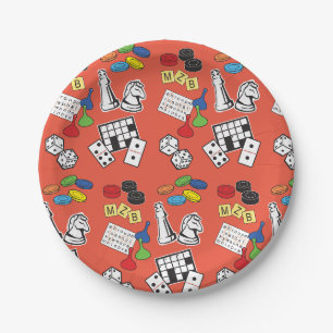 Assiettes En Carton Nuit de jeu, jeux de société et jeux de mots