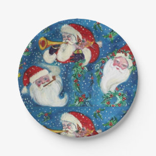 ASSIETTES EN CARTON NUIT DE NOËL / TROIS PÈRE NOËL
