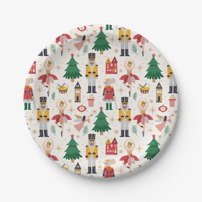 Assiettes En Carton Nutcracker Ballet Motif de vacances (Devant)