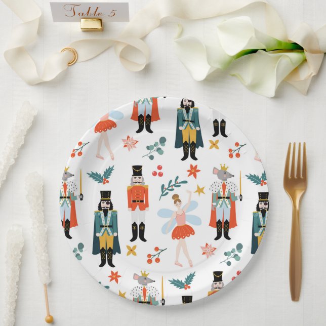 Assiettes En Carton Nutcracker Ballet Noël (Mariage)