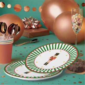 Assiettes En Carton Nutcracker Christmas Plate Red Green and White