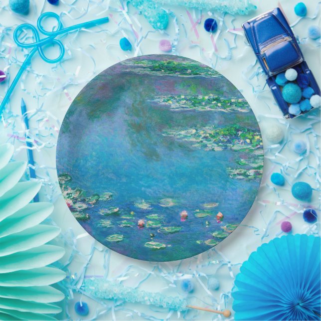 Assiettes En Carton Nymphes, Claude Monet (Fête)