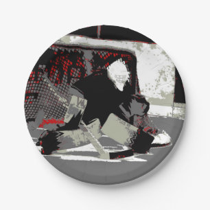 Assiettes En Carton Objectif Stopper - Goalie de hockey sur glace