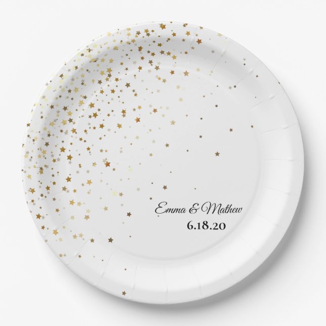 Assiettes En Carton Occasion spéciale Petite Stars personnalisés (Devant)
