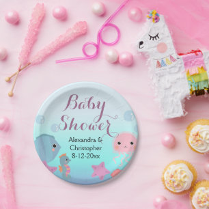 Assiettes En Carton Océan sous-marin Mer Animal Plage Baby shower fill